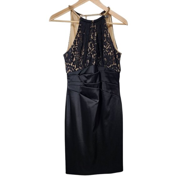 Eliza J Womens Lace & Satin Black Sleeveless Cocktail Dress Size 4 - Picture 9 of 9